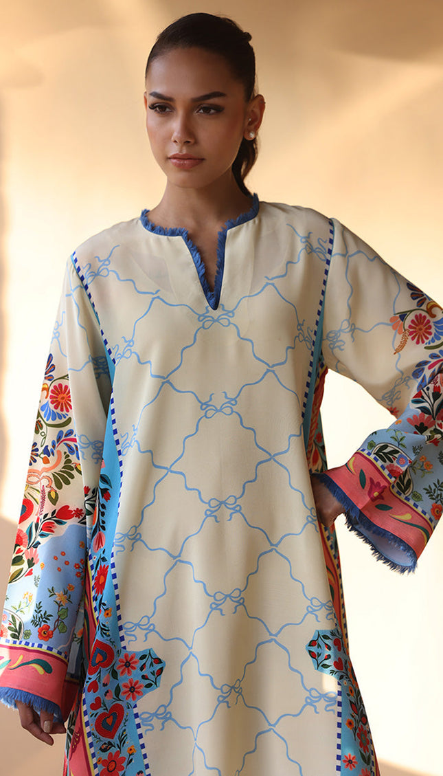 Azure Bloom Kaftan
