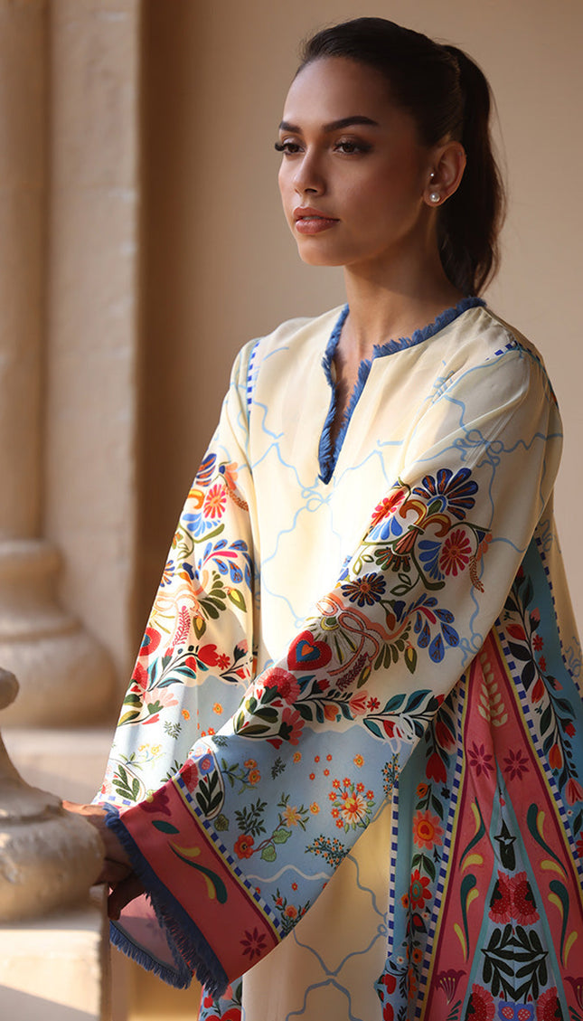 Azure Bloom Kaftan