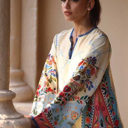 Azure Bloom Kaftan