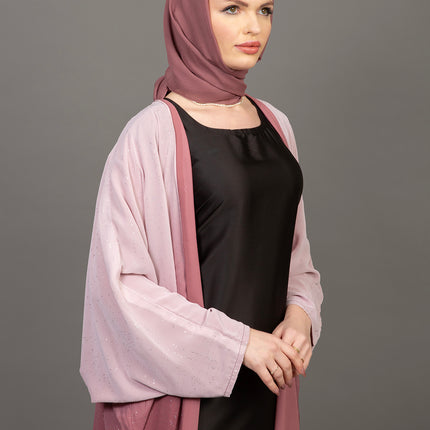 Ombre Sparkle Abaya (Rose Pink Gradient)