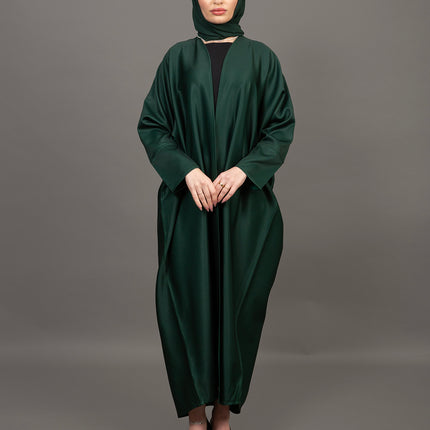 Deep Emerald Luxury Satin Abaya