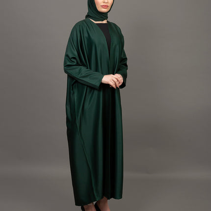 Deep Emerald Luxury Satin Abaya