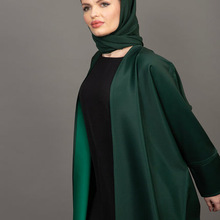 Deep Emerald Luxury Satin Abaya