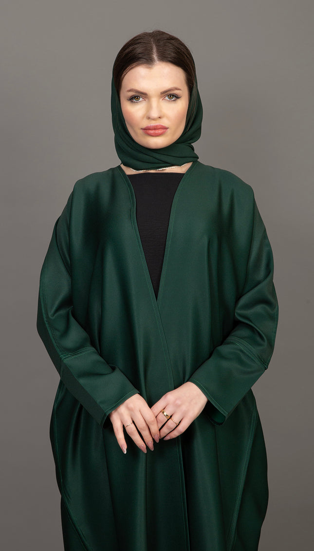 Deep Emerald Luxury Satin Abaya