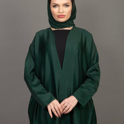 Deep Emerald Luxury Satin Abaya