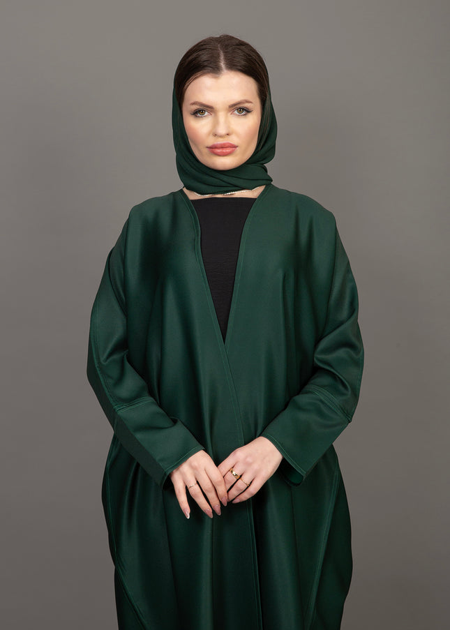 Deep Emerald Luxury Satin Abaya