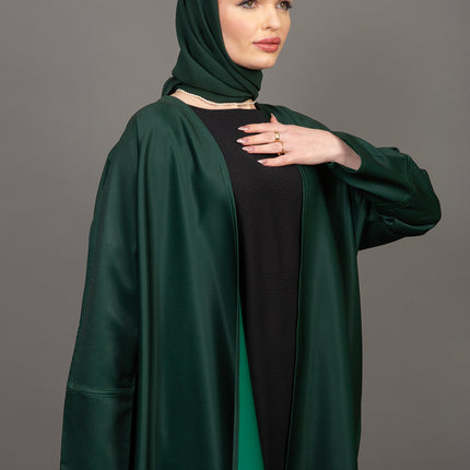 Deep Emerald Luxury Satin Abaya
