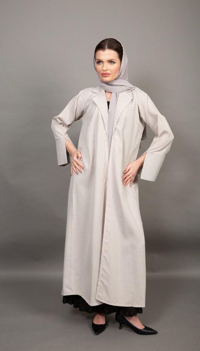 Classic Textured Beige Abaya