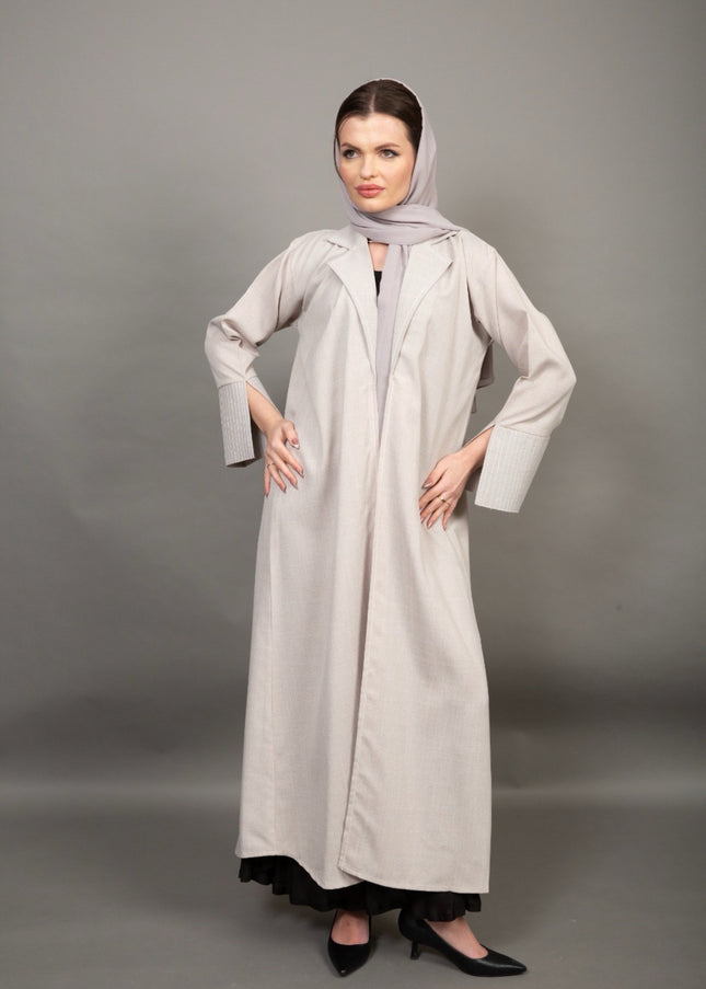 Classic Textured Beige Abaya