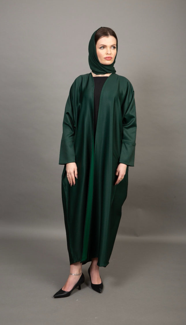 Deep Emerald Luxury Satin Abaya