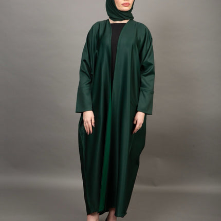 Deep Emerald Luxury Satin Abaya