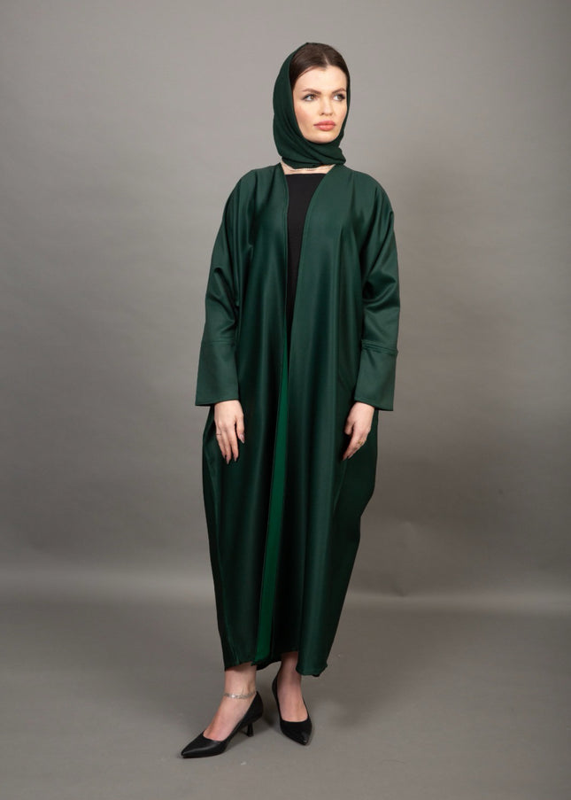 Deep Emerald Luxury Satin Abaya