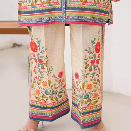 Floral Harmony Natural Crepe Co-Ord Set