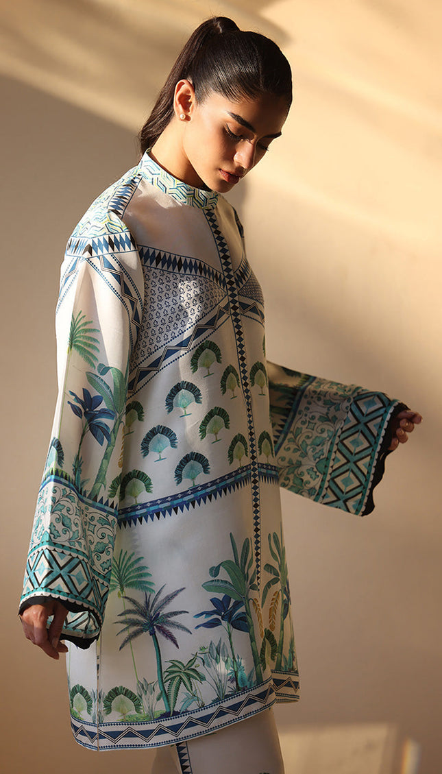 Palm Oasis Natural Crepe Co-Ord Set