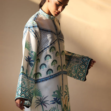 Palm Oasis Natural Crepe Co-Ord Set