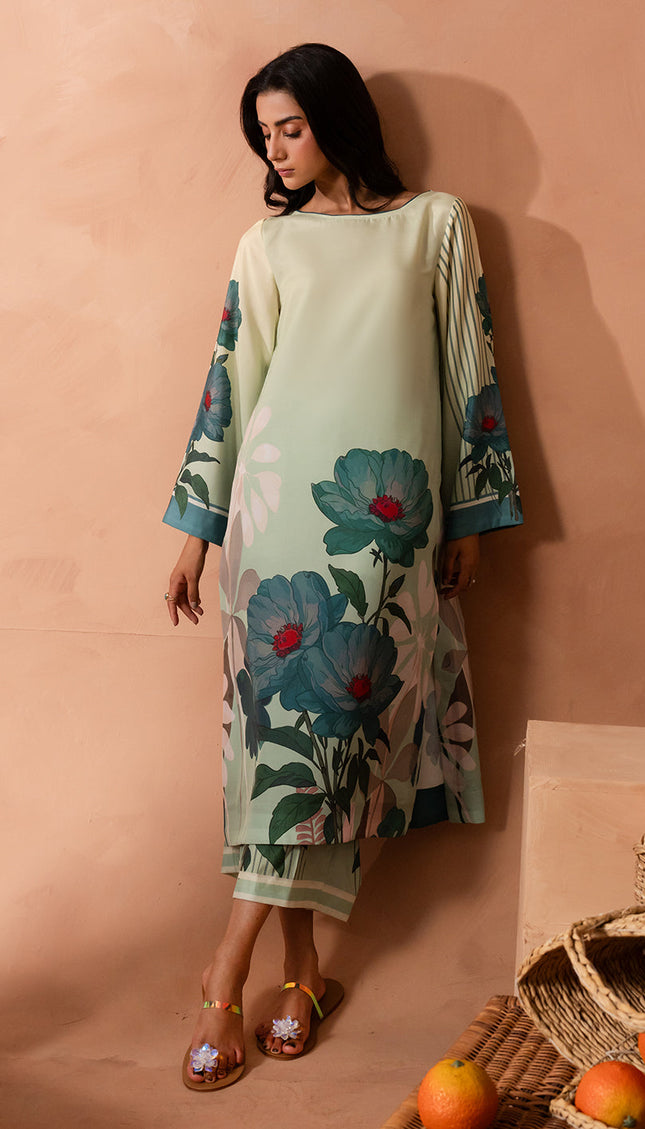 Mint Flora Kaftan