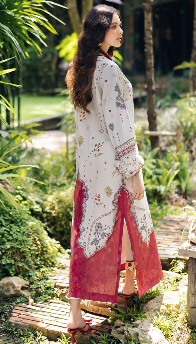 Crimson Bloom Swiss Cotton Kaftan