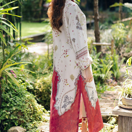 Crimson Bloom Swiss Cotton Kaftan