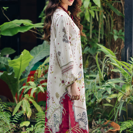 Crimson Bloom Swiss Cotton Kaftan