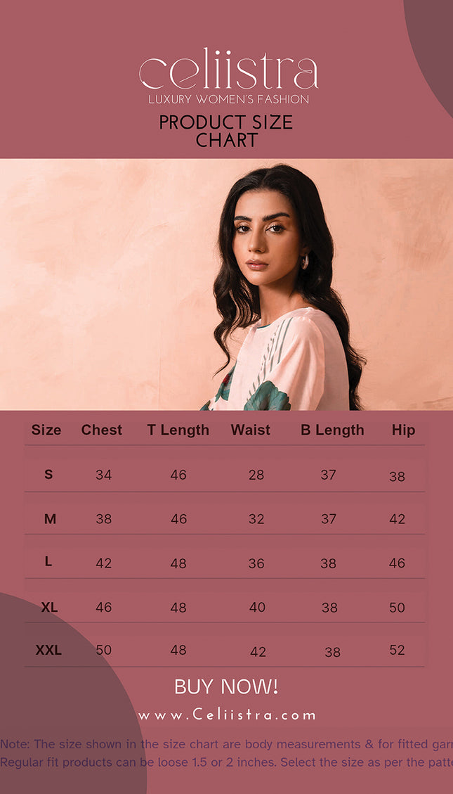 Tropical Bloom Kaftan Set – Natural Crepe