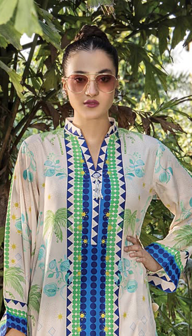 Tropical Sapphire Swiss Cotton Kaftan