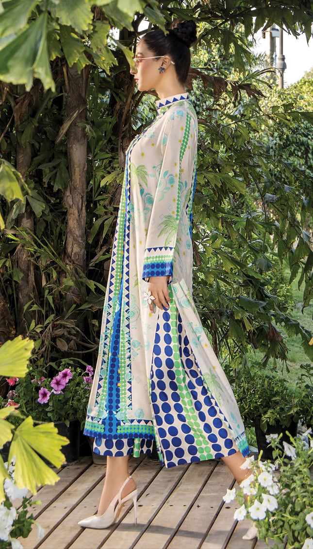 Tropical Sapphire Swiss Cotton Kaftan