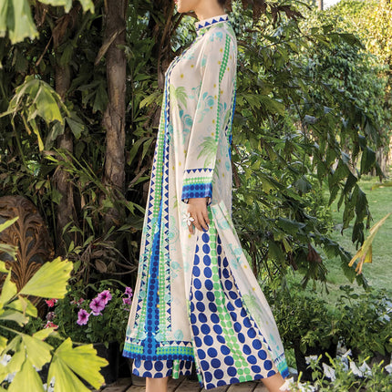 Tropical Sapphire Swiss Cotton Kaftan