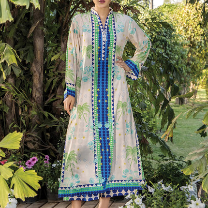 Tropical Sapphire Swiss Cotton Kaftan