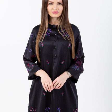 Noir Garden Kaftan with Matching Scarf