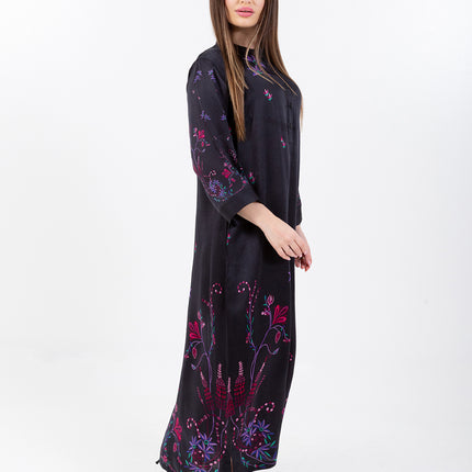 Noir Garden Kaftan with Matching Scarf