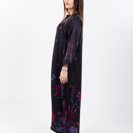 Noir Garden Kaftan with Matching Scarf
