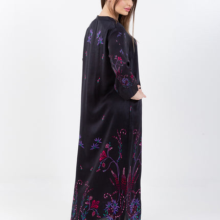 Noir Garden Kaftan with Matching Scarf