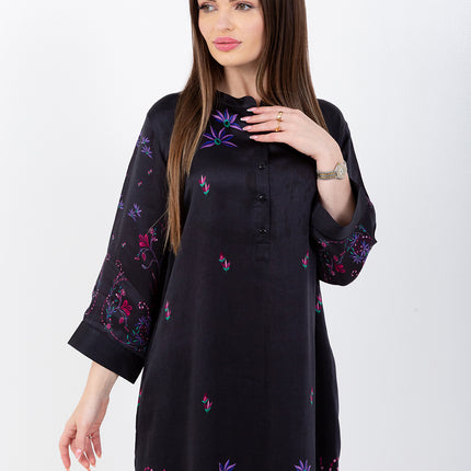 Noir Garden Kaftan with Matching Scarf