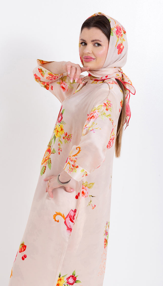 Aaliya Blush Rose Cupro Satin Scarf