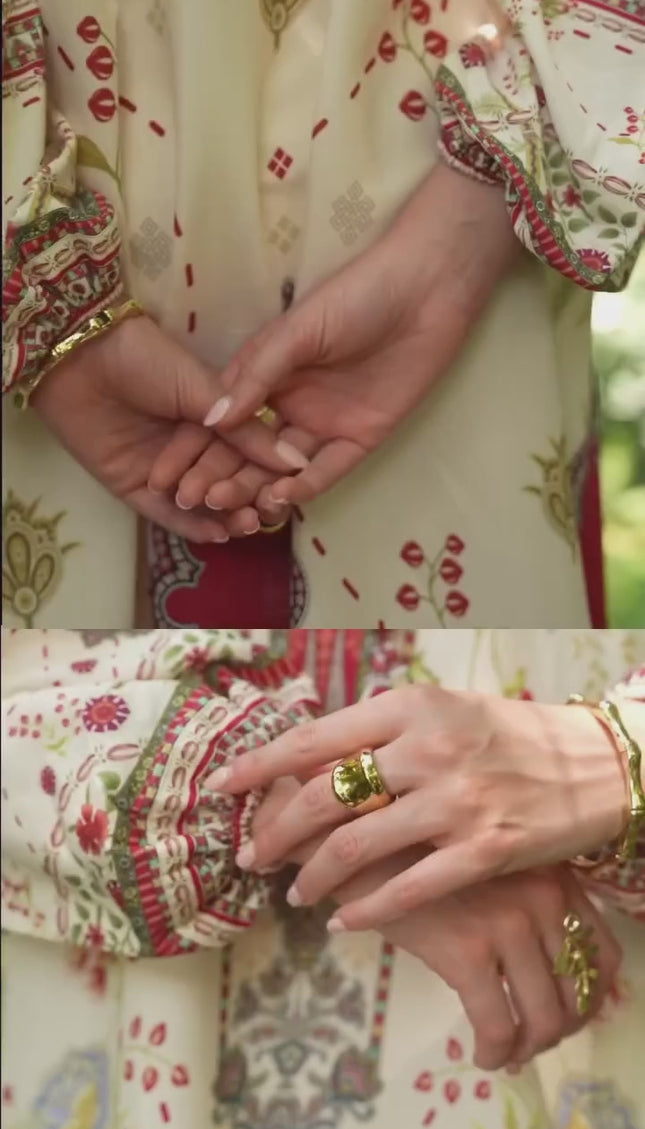 Crimson Bloom Swiss Cotton Kaftan